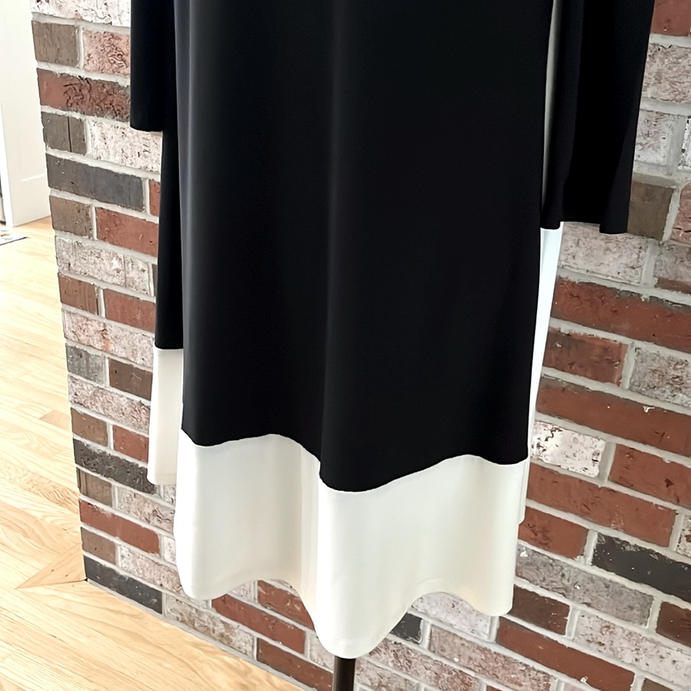 LAUREN RALPH LAUREN Black & White Colorblock Flared Dress - Picture 5 of 8